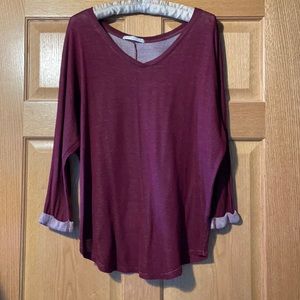 maroon long sleeve